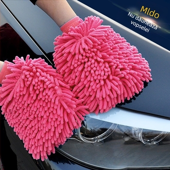 Mănuși de spălat mașina – pluș chenille, material suede, impermeabile, design labă de urs, sigur pentru vopsire