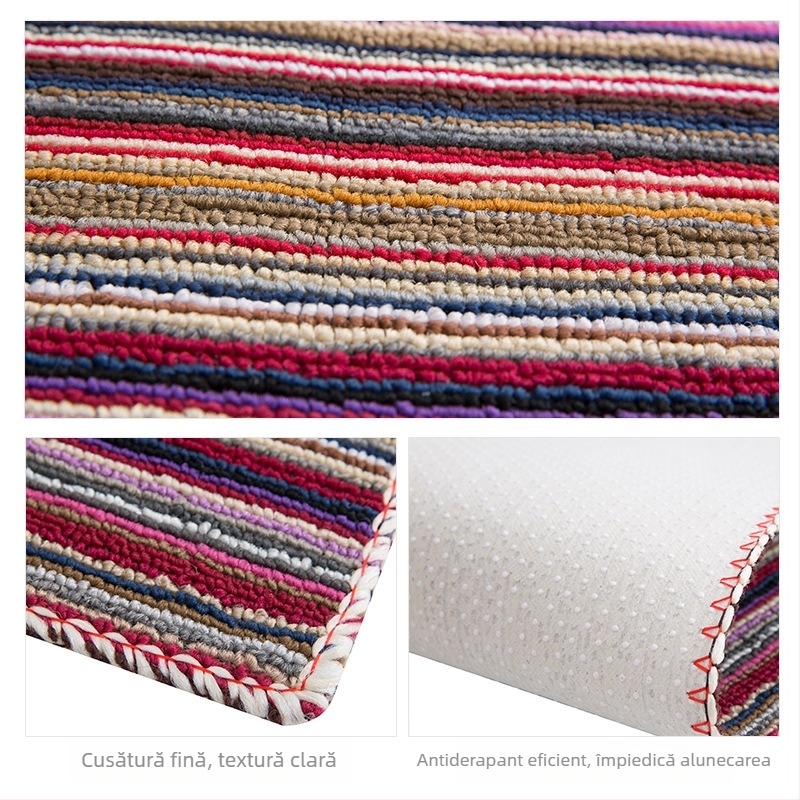 Covor de ușă din fibre, model imagine, antiderapant, pentru baie și hol, ușor de curățat