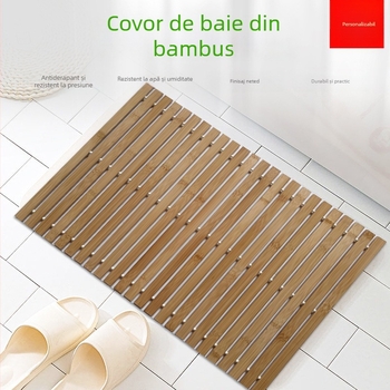 Covor de baie din bambus – bambus brut, antiderapant, lavabil, stil modern și minimalist, personalizabil
