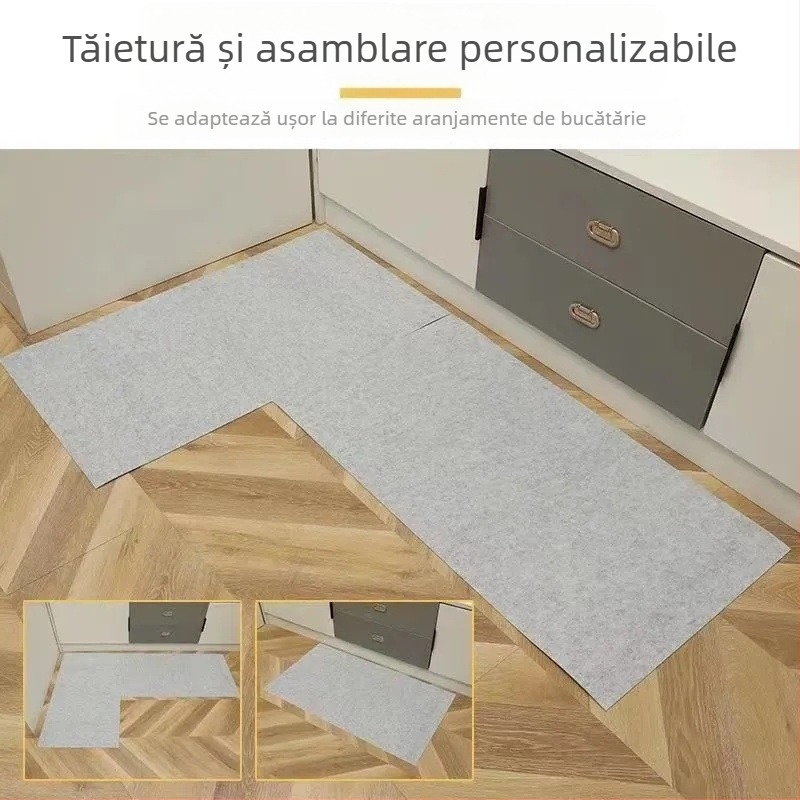 Covor de podea pentru intrare și bucătărie, țesătură nețesută, în formă de bar, curățare cu aspirator, stil modern minimalist