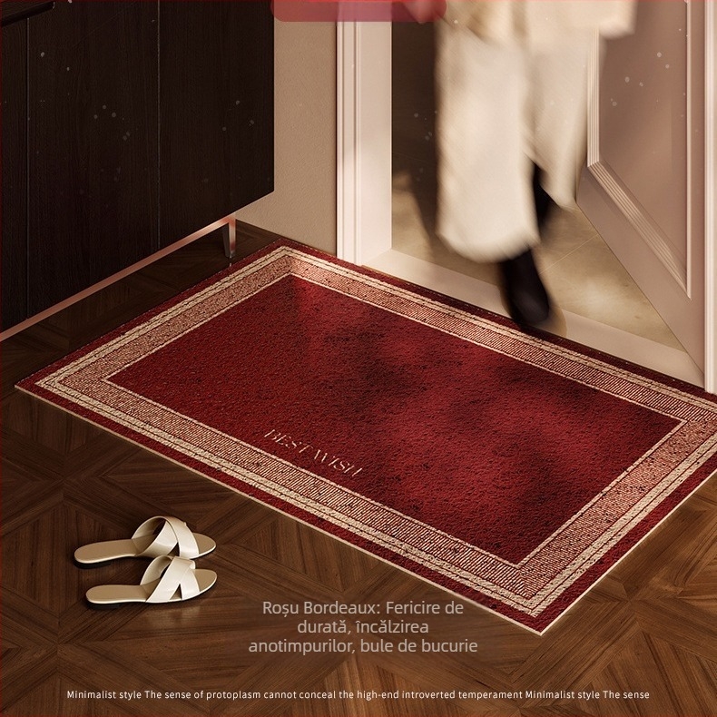 Covor de intrare din bucle de sârmă, pătrat, pentru bucătărie, baie, intrare și balcon, stil nou chinezesc