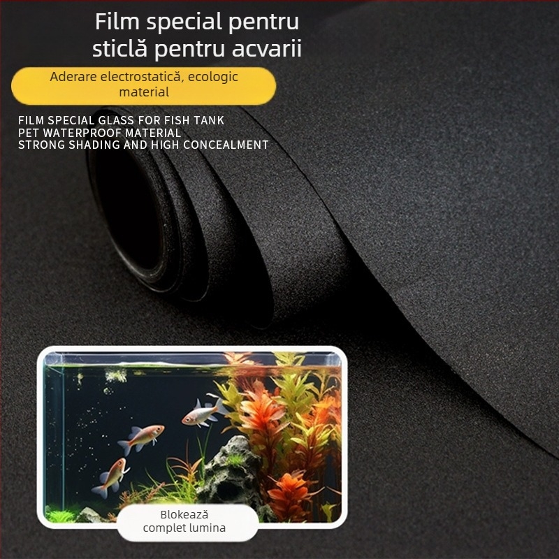Fundal pentru acvariu cu autocolant, PVC, adeziv electrostatic, Stil Nou Chinezesc, 1 bucată, potrivit pentru living, dormitor și spații comerciale