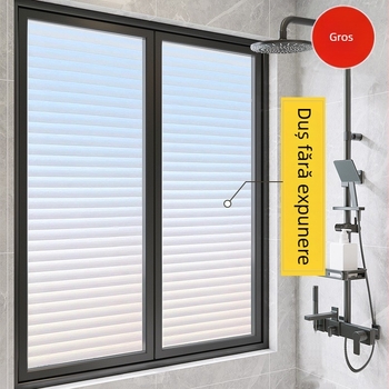 Folie PVC de intimitate pentru sticlă – model grilă, stil modern minimalist, pentru ferestre și uși