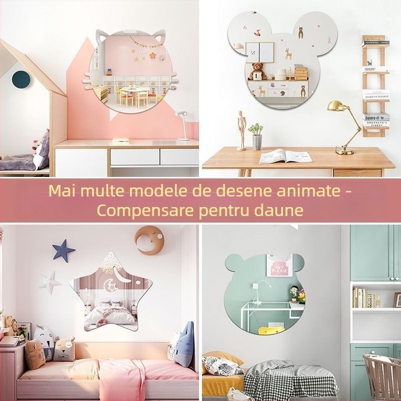 Oglindă de perete moale, autoadezivă, acrilică, stil desen animat, lucrată manual, Kaiyue Acrylic Cartoon