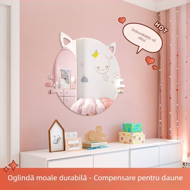 Oglindă de perete moale, autoadezivă, acrilică, stil desen animat, lucrată manual, Kaiyue Acrylic Cartoon