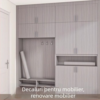 Folie autocolant PVC cu aspect lemn pentru mobilier – autoadezivă, impermeabilă, rezistentă la umezeală și mucegai; stil Ming și Qing