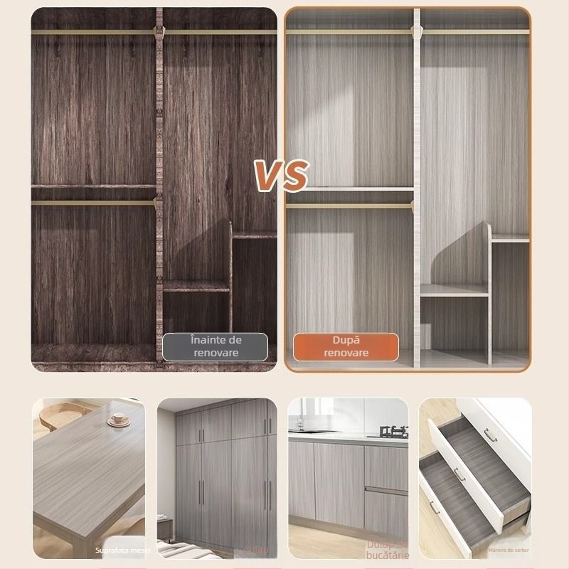 Folie autocolant PVC cu aspect lemn pentru mobilier – autoadezivă, impermeabilă, rezistentă la umezeală și mucegai; stil Ming și Qing