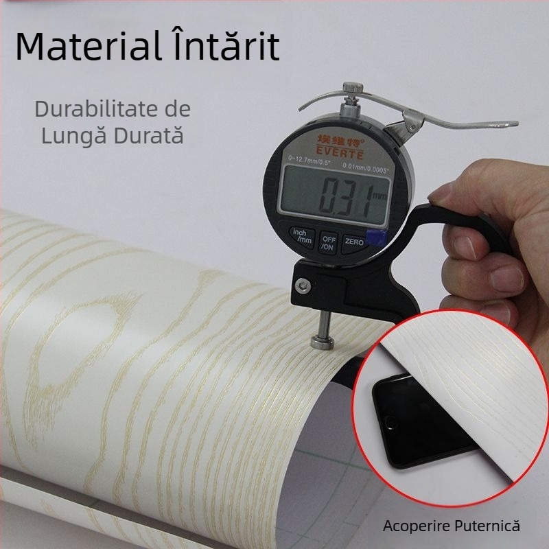 Autocolant vinilic cu lemn texturat, foarte gros pentru renovarea mobilierului, PVC, model în dungă, stil chinezesc, living