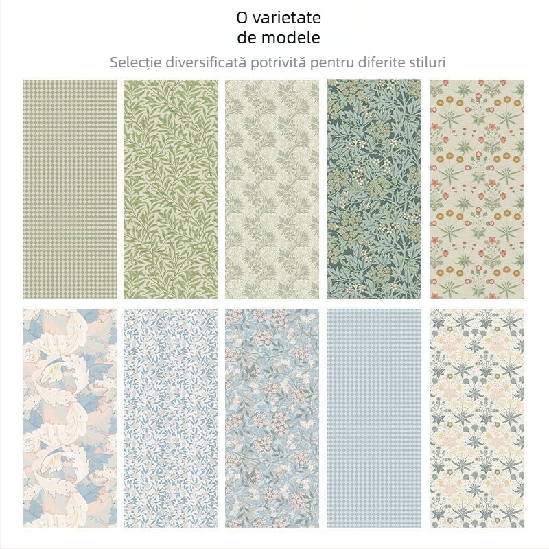 Stickere de renovare pentru dulap de sticlă, model floral plante, material PVC, autoadezive, impermeabile, sufragerie