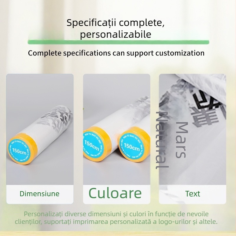 Film de mască pentru dulap, pentru vopsire mobilier, protecție împotriva prafului, grosime personalizabilă, lățime și lungime personalizabile, folie PE cu nucleu din hârtie japoneză, adeziv cu viscozitate înaltă