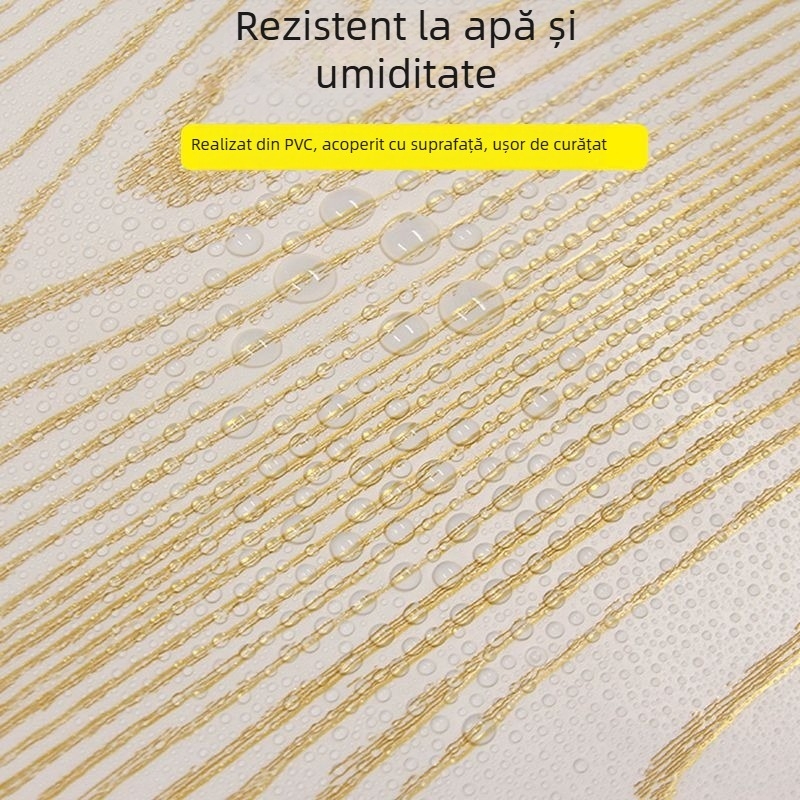 Tapet autocolant cu model lemn pentru renovarea mobilierului — PVC, model în dungi, stil chinezesc, sufragerie