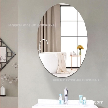 Oglindă ovală de perete din acrilic – Material PS, autoadezivă, montaj fără găuri, stil simplu, potrivită pentru living, dormitor, restaurant și spații comerciale