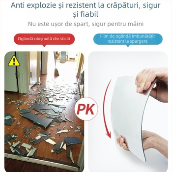 Oglindă de perete autoadezivă din acril — stil simplu, reflexie HD, potrivită pentru sufragerie, dormitor, birou, baie, hol și spații comerciale