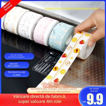 Bandă decorativă PVC pentru marginea băii – impermeabilă, anti mucegai, autoadezivă, stil modern minimalist pentru baie