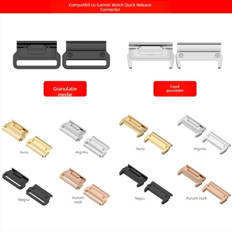 Conector pentru curea metalică Garmin cu eliberare rapidă pentru Fenix 6X Pro / 5X – stil sport, cataramă