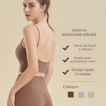 Vestă de yoga din Lycra, de un singur piesă, cu sutien tip sling, antișoc, lenjerie sport pentru femei