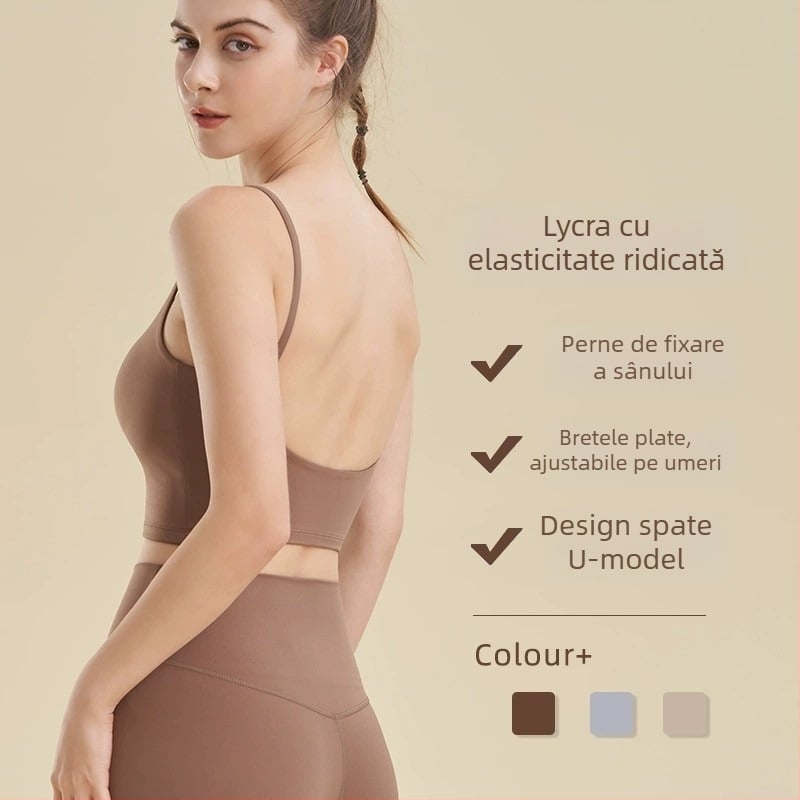 Vestă de yoga din Lycra, de un singur piesă, cu sutien tip sling, antișoc, lenjerie sport pentru femei