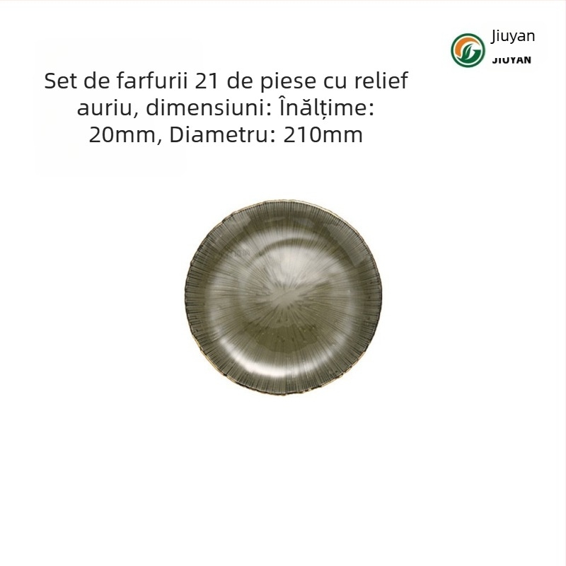 Farfurie de fructe din sticlă, stil european, rotundă, suprafață rezistentă la căldură, compatibilă cu microunde, logo imprimat