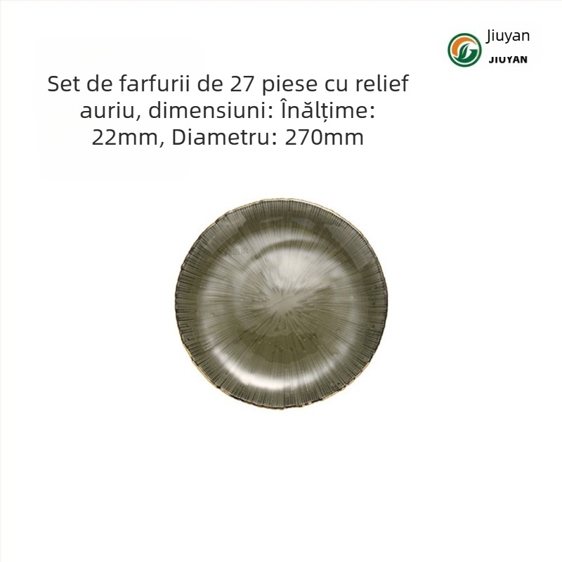 Farfurie de fructe din sticlă, stil european, rotundă, suprafață rezistentă la căldură, compatibilă cu microunde, logo imprimat