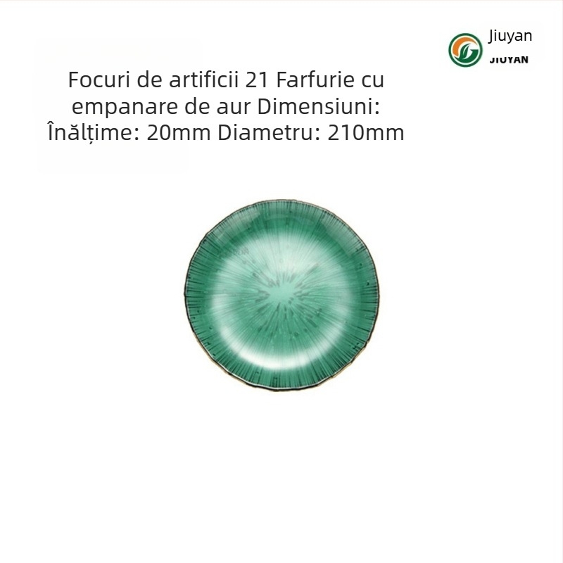 Farfurie de fructe din sticlă, stil european, rotundă, suprafață rezistentă la căldură, compatibilă cu microunde, logo imprimat