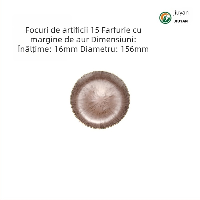 Farfurie de fructe din sticlă, stil european, rotundă, suprafață rezistentă la căldură, compatibilă cu microunde, logo imprimat