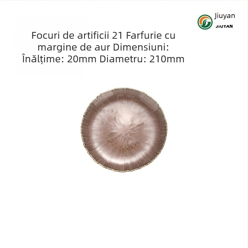 Farfurie de fructe din sticlă, stil european, rotundă, suprafață rezistentă la căldură, compatibilă cu microunde, logo imprimat
