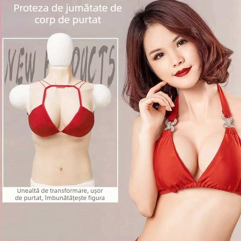 Bust protetic din silicon pentru cosplay – jumătate de corp; material: silicon; grosime: obișnuit; funcție: fără urme, invizibil; lansare: primăvara 2024