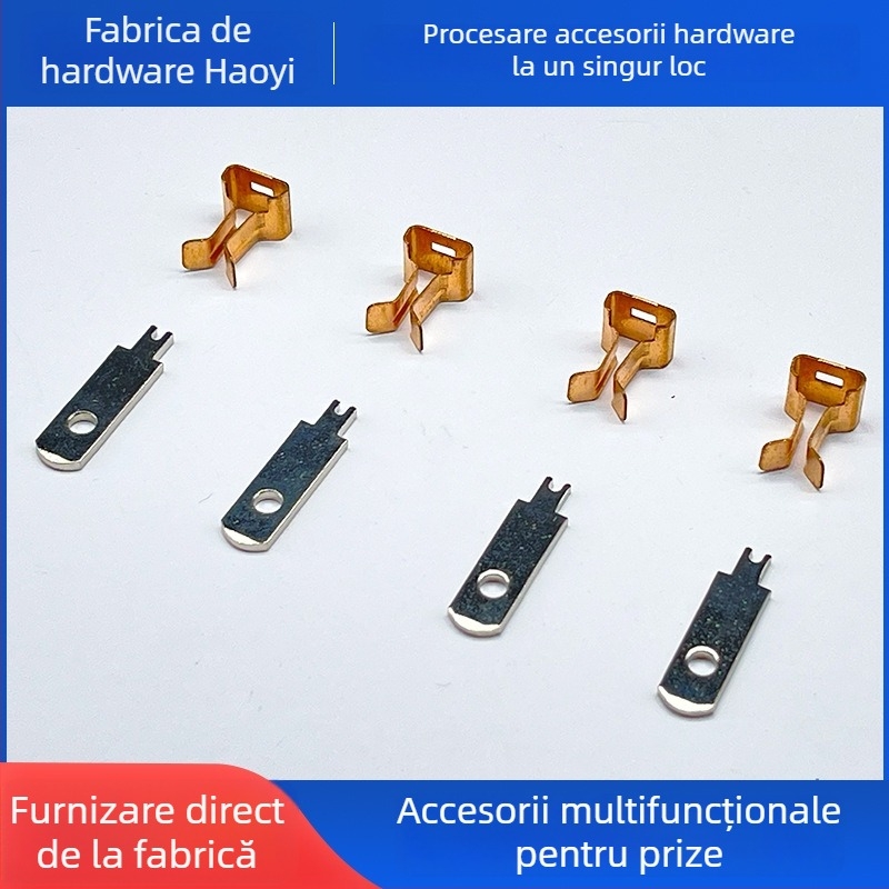 Kit hardware priză universală cu arcuri de cupru pentru contacte, contacte din foi și inserții de teacă – Compatibil cu standardele EU/US/UK