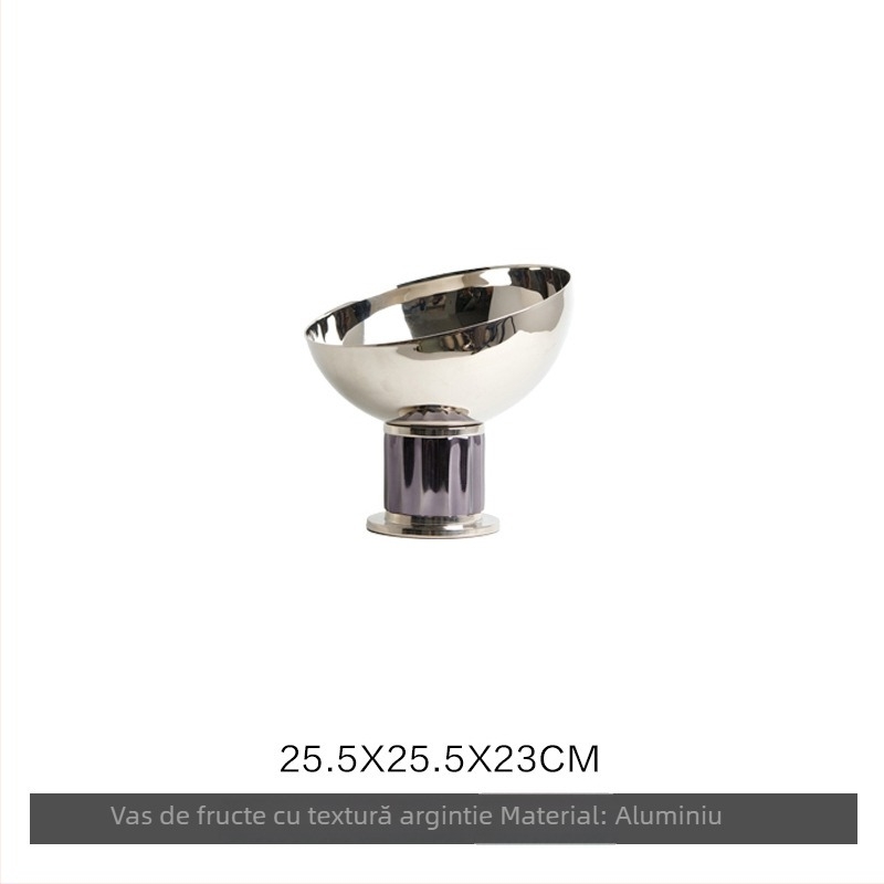 Vas decorativ din aluminiu pentru birou, cu tavă de depozitare pentru fructe, stil simplu și modern