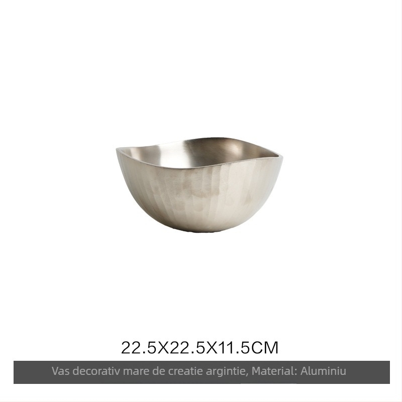 Vas decorativ din aluminiu pentru birou, cu tavă de depozitare pentru fructe, stil simplu și modern