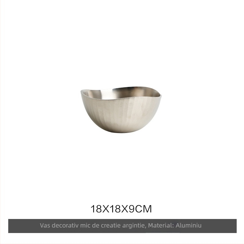 Vas decorativ din aluminiu pentru birou, cu tavă de depozitare pentru fructe, stil simplu și modern