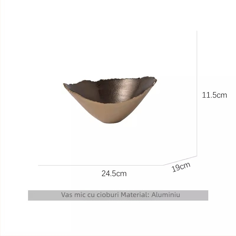 Vas decorativ din aluminiu pentru birou, cu tavă de depozitare pentru fructe, stil simplu și modern