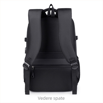 Rucsac de afaceri pentru laptop, unisex, Oxford respirabil cu folie din piele, bretele cu pernă de aer