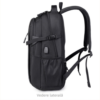 Rucsac de afaceri pentru laptop, unisex, Oxford respirabil cu folie din piele, bretele cu pernă de aer