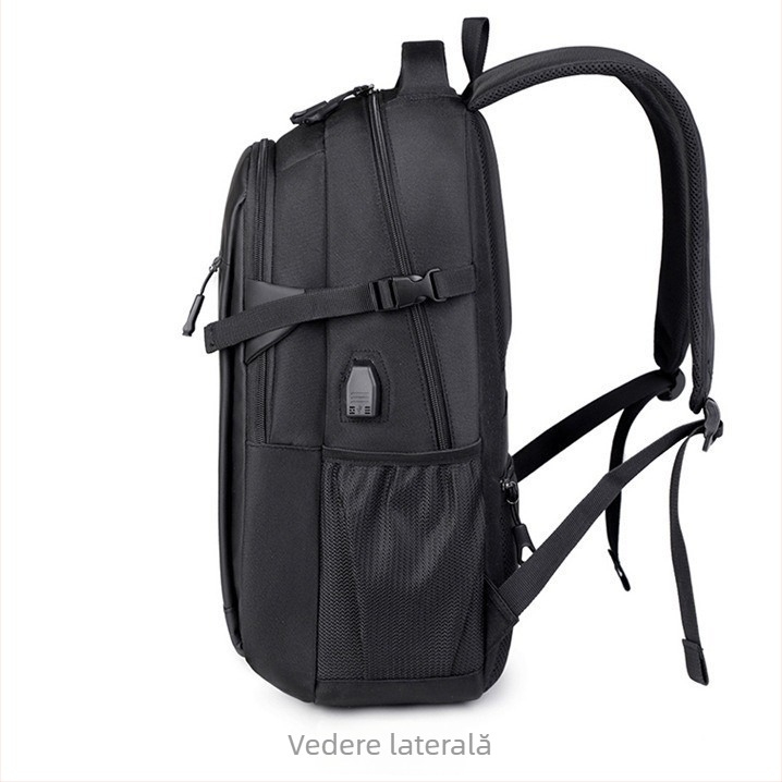 Rucsac de afaceri pentru laptop, unisex, Oxford respirabil cu folie din piele, bretele cu pernă de aer