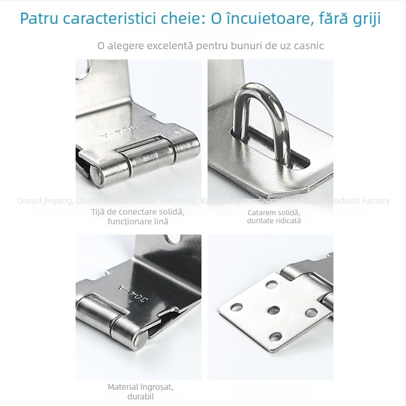 Încuietoare din oțel inoxidabil, cu unghi drept pentru uși, la 90 de grade, pentru uși din lemn, negru