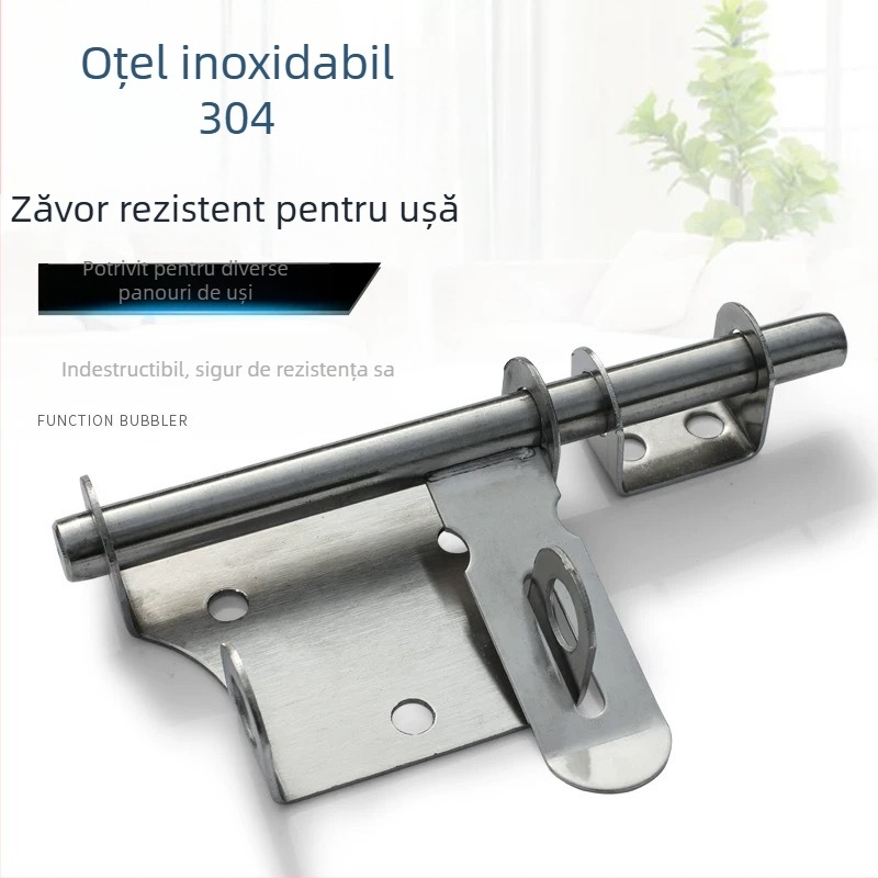 Încuietoră de ușă din oțel inoxidabil 304 cu placă de blocare, montaj stânga-dreapta, compatibil cu lacăt