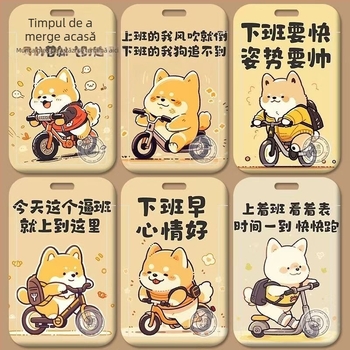 Holder de card Trend din plastic, stil desenanimat, pentru ID, card de autobuz și acces pe campus