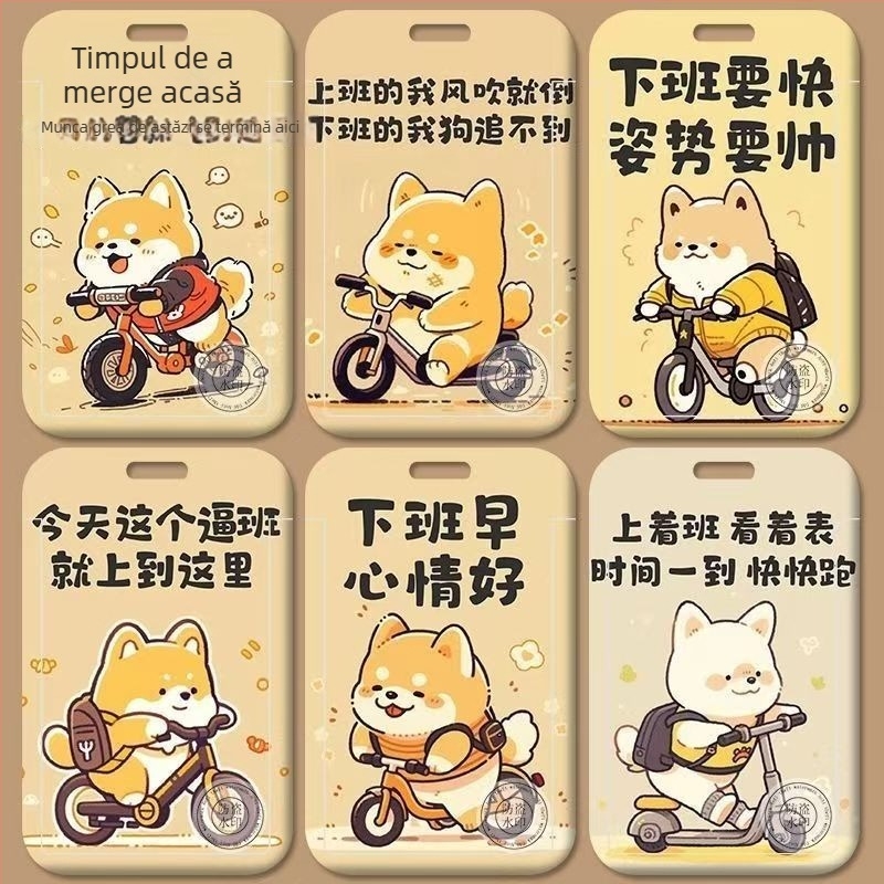 Holder de card Trend din plastic, stil desenanimat, pentru ID, card de autobuz și acces pe campus