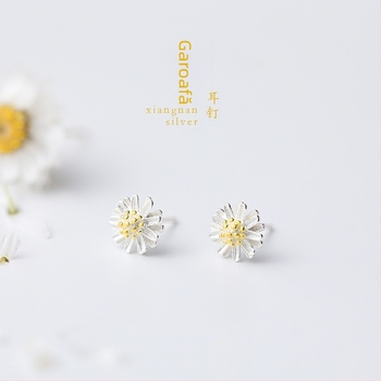 Cercei din argint cu design floral – stil copii, vară 2021