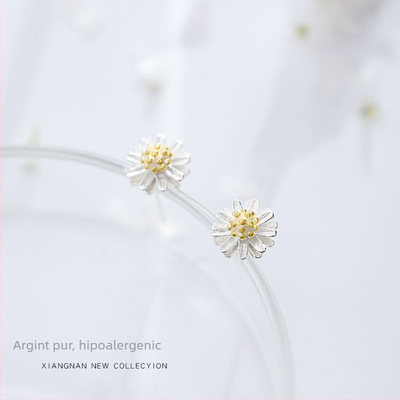 Cercei din argint cu design floral – stil copii, vară 2021