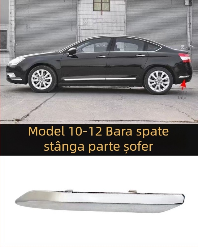 Bandă anti-coliziune pentru Citroën C5, bara din față și din spate, acoperire ABS, finisaj electroplacat, coduri de model 7452sh 7452sj 745326 745325 9803383180 9803383080