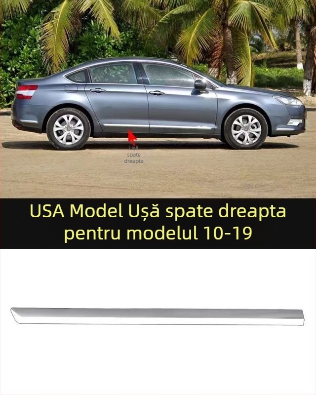 Bandă anti-coliziune pentru Citroën C5, bara din față și din spate, acoperire ABS, finisaj electroplacat, coduri de model 7452sh 7452sj 745326 745325 9803383180 9803383080