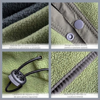 Șapcă cu glugă pentru iarnă, cu fular integrat și protecție pentru urechi, poliester, formă cupolă, pentru 2-4, 4-6, 8-10 și peste 10 ani