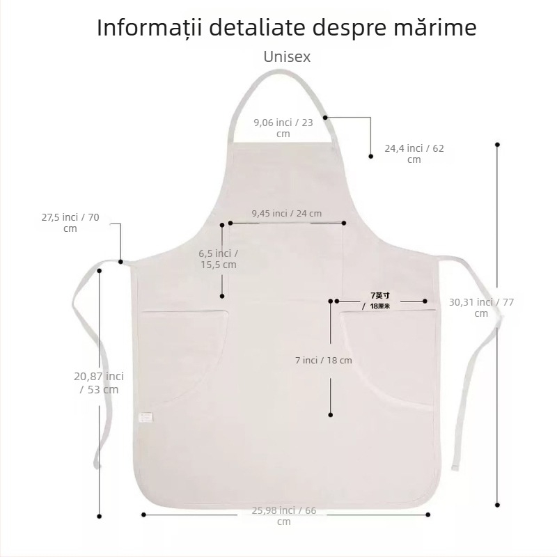 Șorț fără mâneci cu logo personalizat – confortabil, multifuncțional, în stil minimalist modern