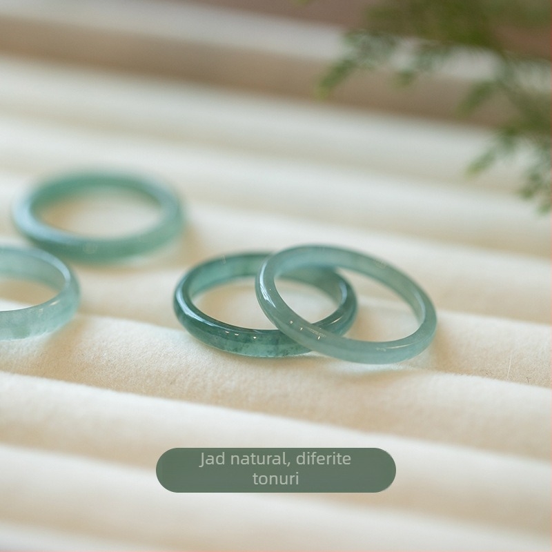 Inel din jadă cu perlă încrustată – design minimalist pentru femei, bandă subțire, pentru cupluri