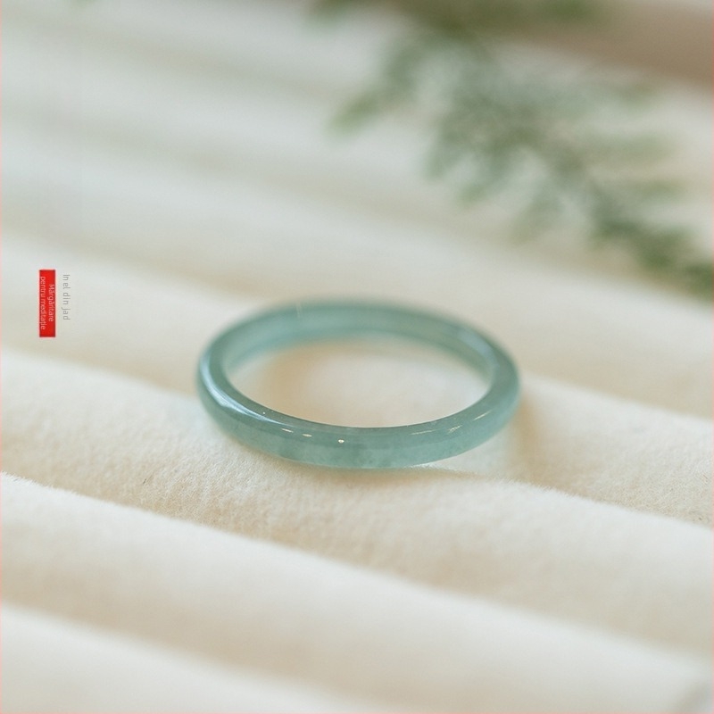 Inel din jadă cu perlă încrustată – design minimalist pentru femei, bandă subțire, pentru cupluri