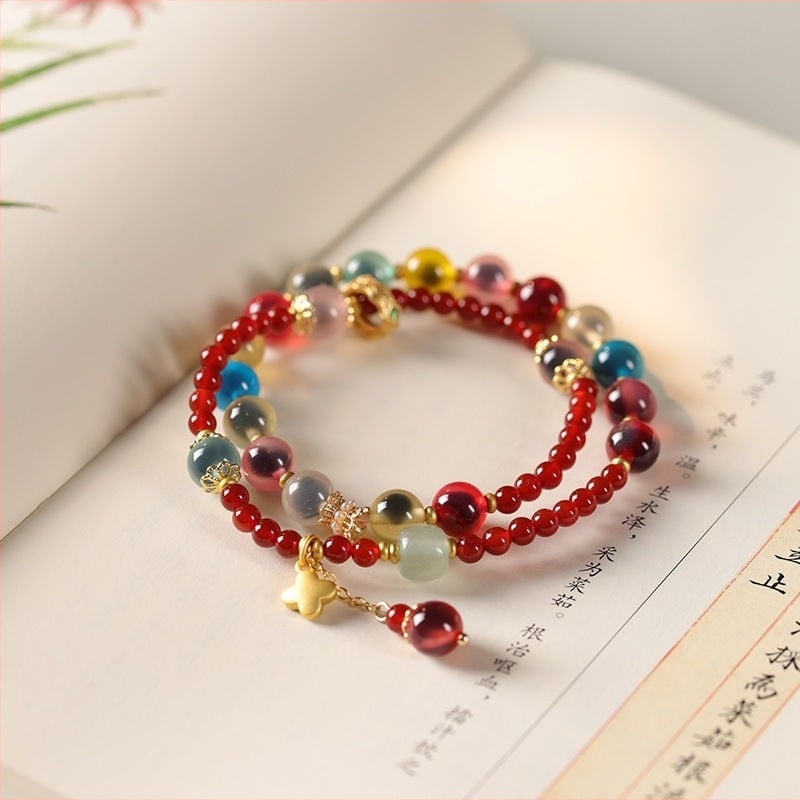 Brățară din agat Candy, cu montură de diamante, tip gheață, formă animal/zodii, stil literar-artistic