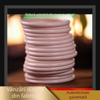 Brățară din fildeș de mamut natural, material în nuanțe de gheață, model complet cu design circular, versiune lată, stil Concubina Imperială