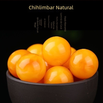 Ceară naturală de albine – mărgea circulară 12 mm, galben cu model floral plutitor, mărga pentru brățară, material mineral natural